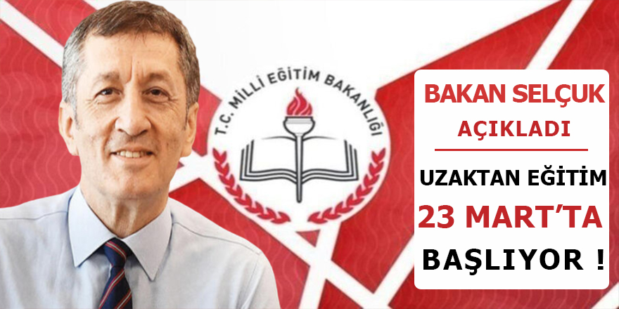 MEB, Uzaktan Eğitim Programı 23 Mart'ta Başlıyor