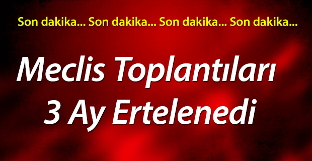 Meclis Toplantıları 3 Ay Ertelenedi