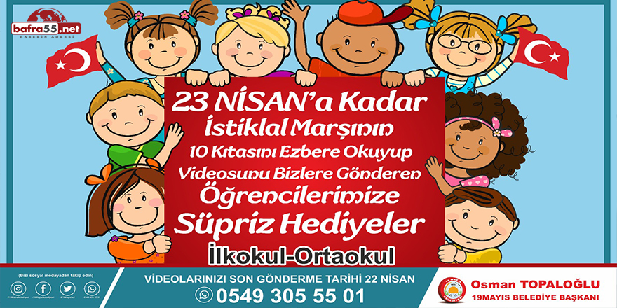 23 Nisan Hediyeleri 19 Mayıs Belediyesi’nden