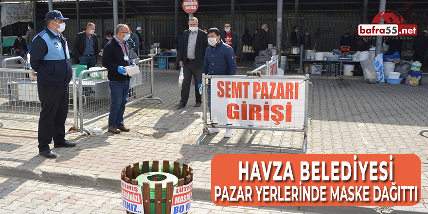 Havza Belediyesi Pazar Yerlerinde Maske Dağıttı