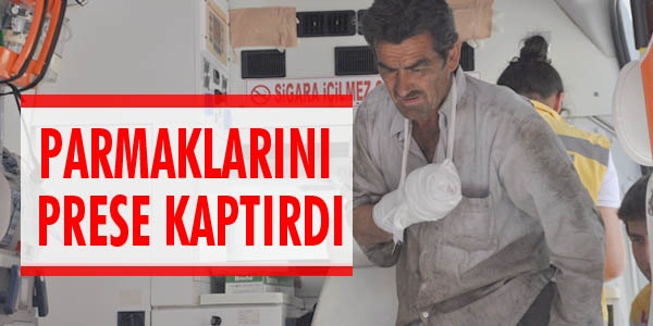 BAFRA DA PRESE ELİNİ KAPTIRAN ŞAHSIN PARMAKLARI KOPTU