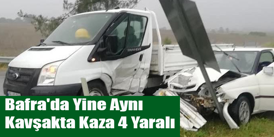 Bafra'da Yine Aynı Kavşakta Kaza 4 Yaralı