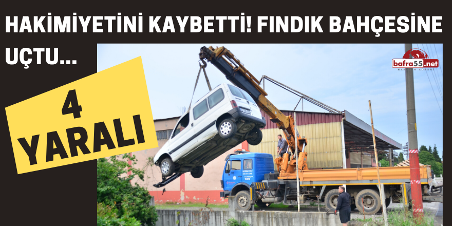 Ticari Araç Fındık Bahçesine Uçtu: 4 Yaralı