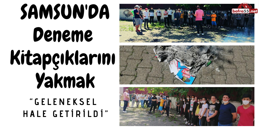 Samsun'da Öğrenciler Deneme  Kitapçıkları  Yaktı