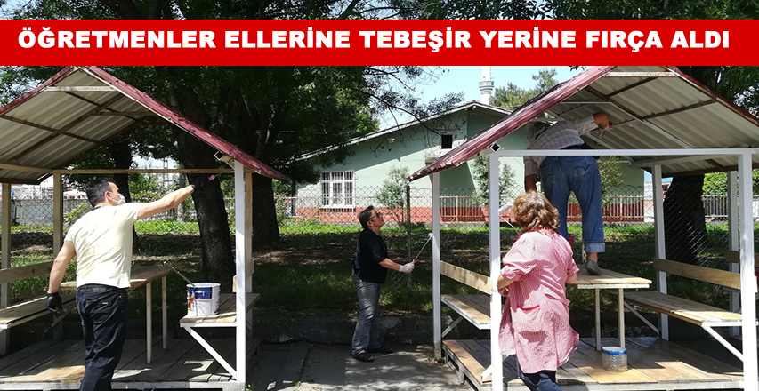 Öğretmenler ellerine tebeşir yerine fırça aldı