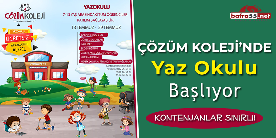 Çözüm Koleji'nde Yaz Okulu Başlıyor