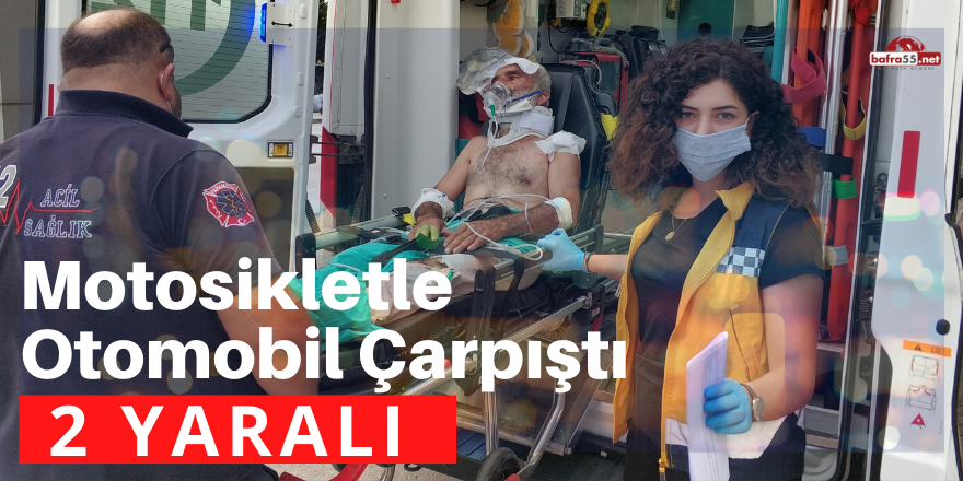 Motosikletle Otomobil Çarpıştı 2 Yaralı