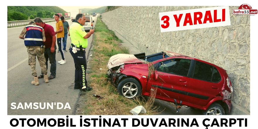 Otomobil İstinat Duvarına Çarptı