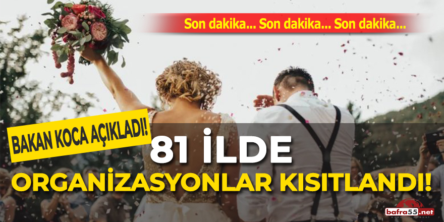 81 İlde Organizasyonlar Kısıtlandı!