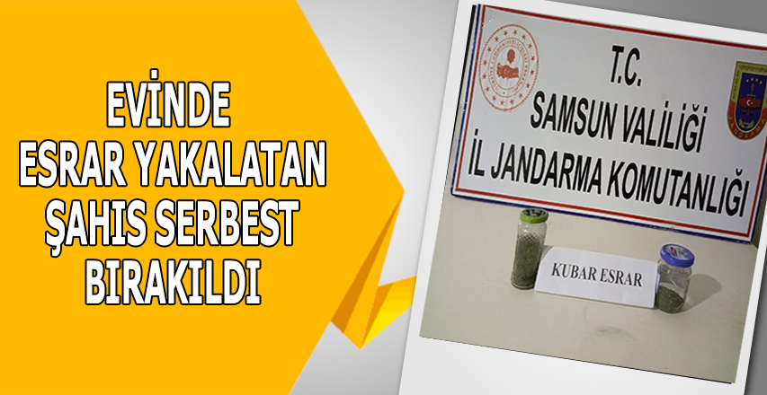 Evinde Esrar Yakalatan Şahıs Serbest Bırakıldı