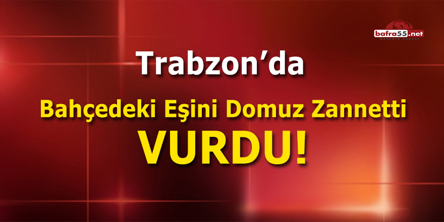 Trabzon'da Bahçedeki Eşini Domuz Zannetti Vurdu!