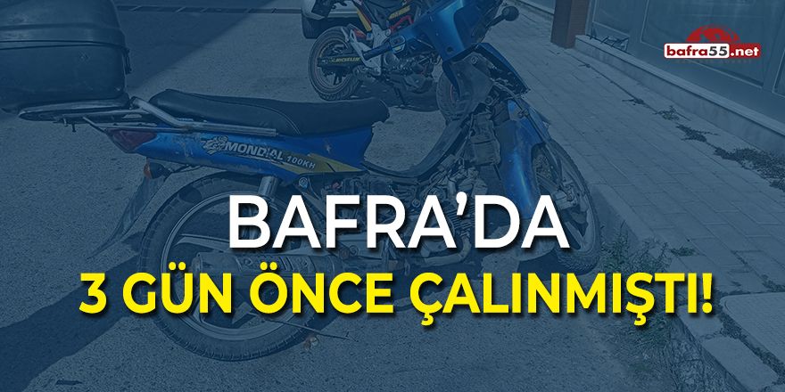 Bafra'da Çalınan Motor Bulundu!