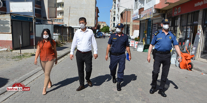 19 Mayıs Kaymakamı maske denetiminden memnun ayrıldı