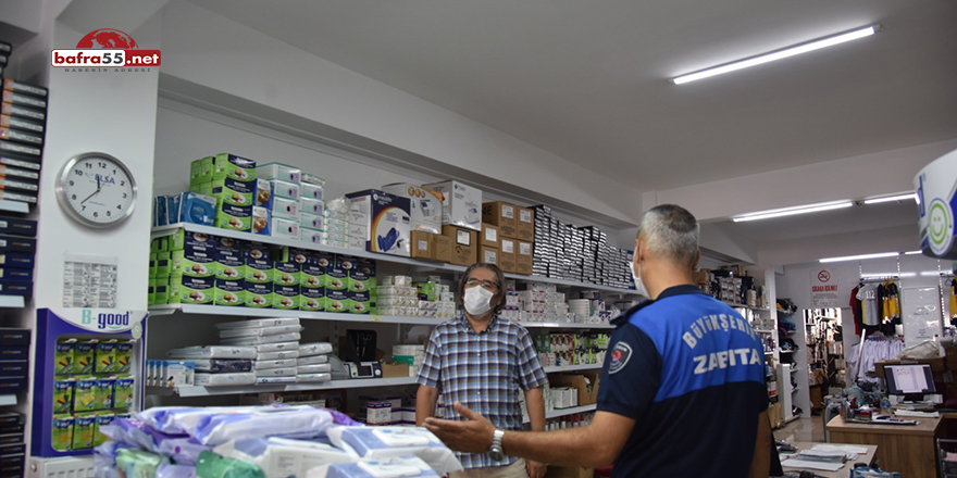 Samsun'da maske ve fiziksel mesafe denetimleri