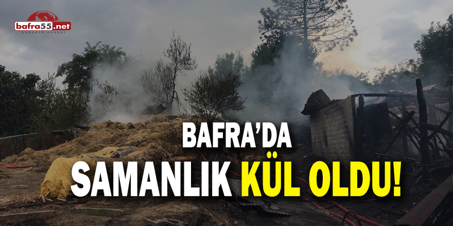 Bafra'da samanlık kül oldu!