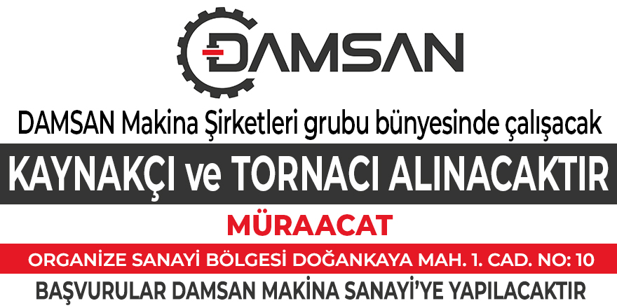 DAMSAN Makina personel ilanı