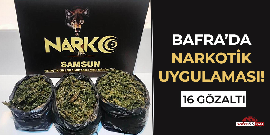 Bafra'da narkotik uygulaması! 16 gözaltı