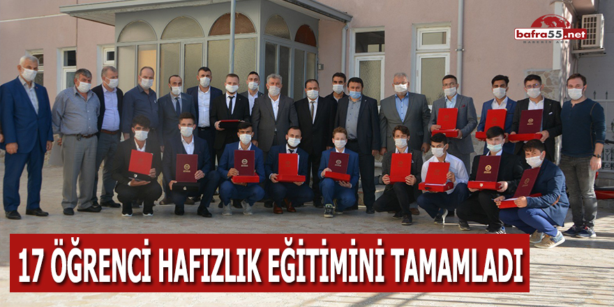 17 öğrenci hafızlık eğitimini tamamladı