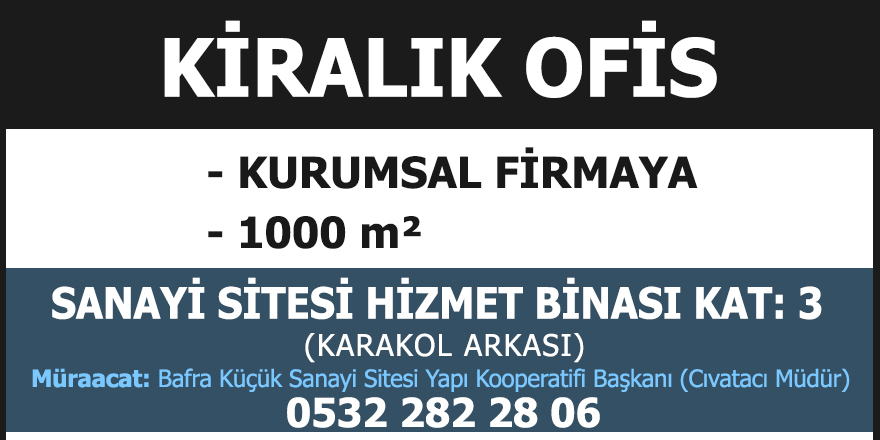 Bafra'da kiralık ofis