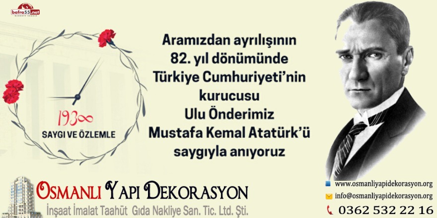 Osmanlı Yapı Dekorasyon'un 10 Kasım mesajı