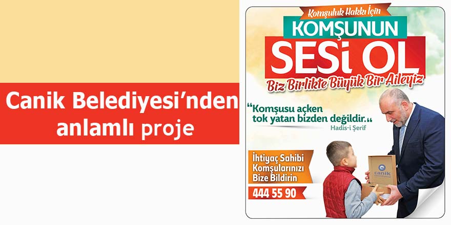 Canik Belediyesi’nden anlamlı proje