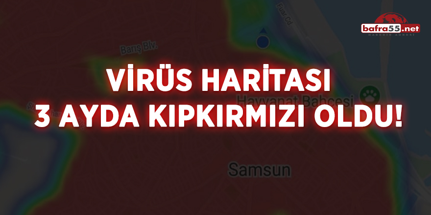 Samsun'da virüs haritası 3 ayda kıpkırmızı oldu