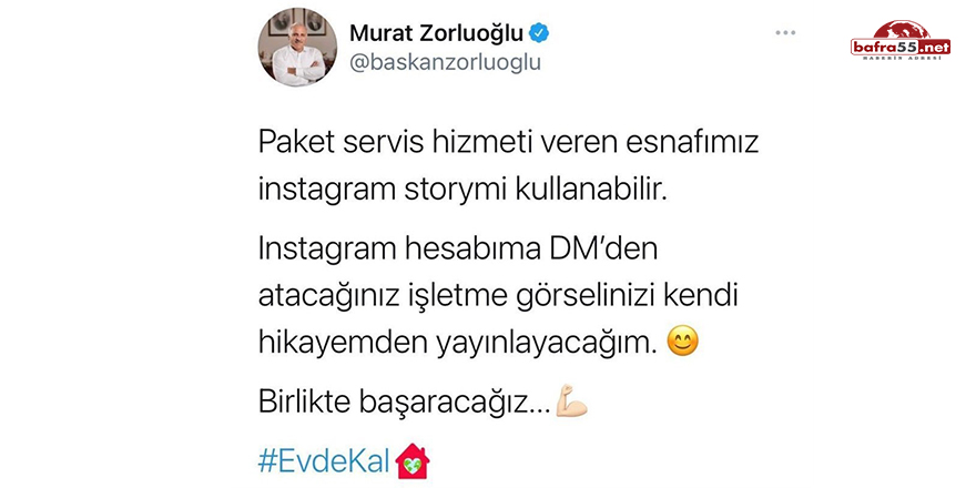 Başkan Zorluoğlu'ndan, paket servisi yapan işletmelere destek