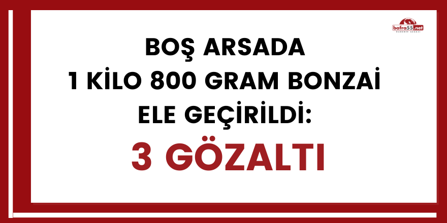 Boş arsada 1 kilo 800 gram bonzai ele geçirildi: 3 gözaltı