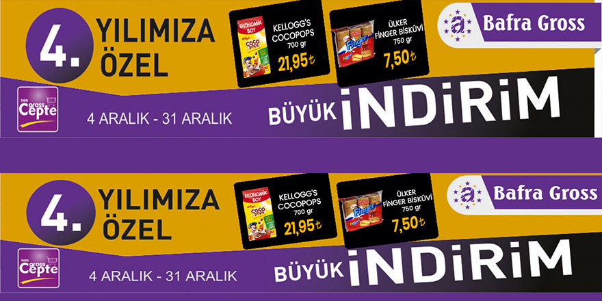 Bafra Gross marketlerde indirim yağmuru