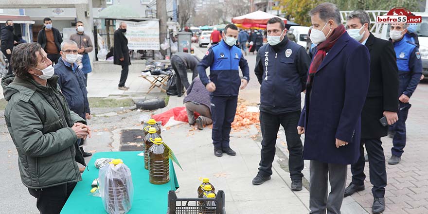 Atakum'daki pazar yerlerinde yeni tedbirler