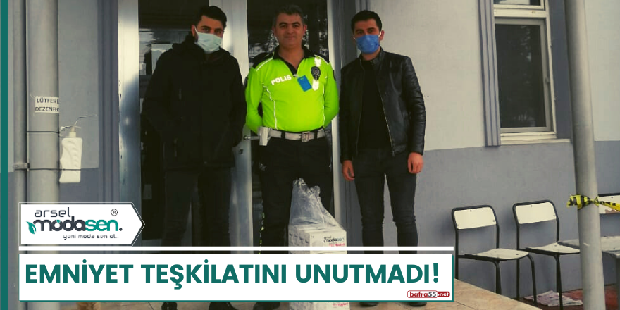 Modasen emniyet teşkilatına maske hediye etti