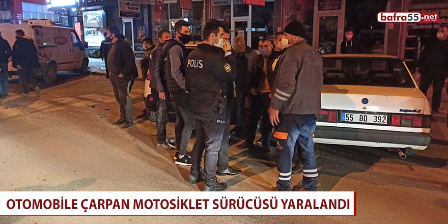 Otomobile çarpan motosiklet sürücüsü yaralandı