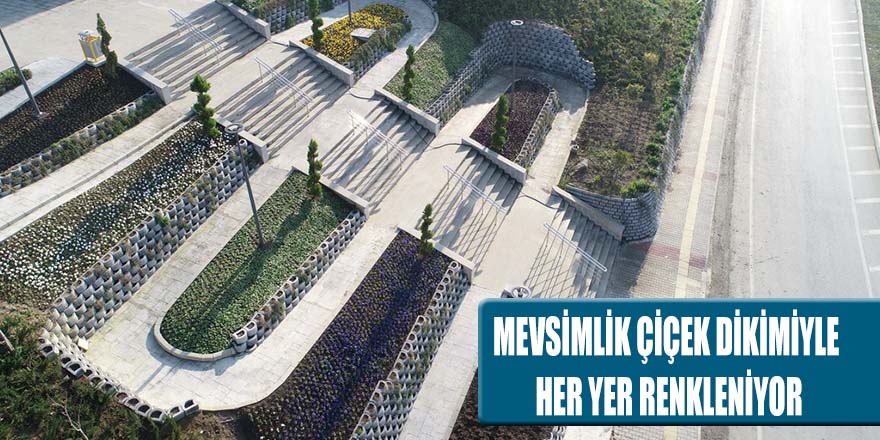 Mevsimlik çiçek dikimiyle her yer renkleniyor