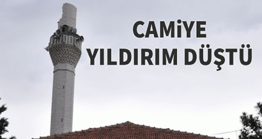 Bafra’da Camiye Yıldırım Düştü