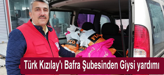 Kızılay'dan Bafra TSD' ne 100 Paket Giysi
