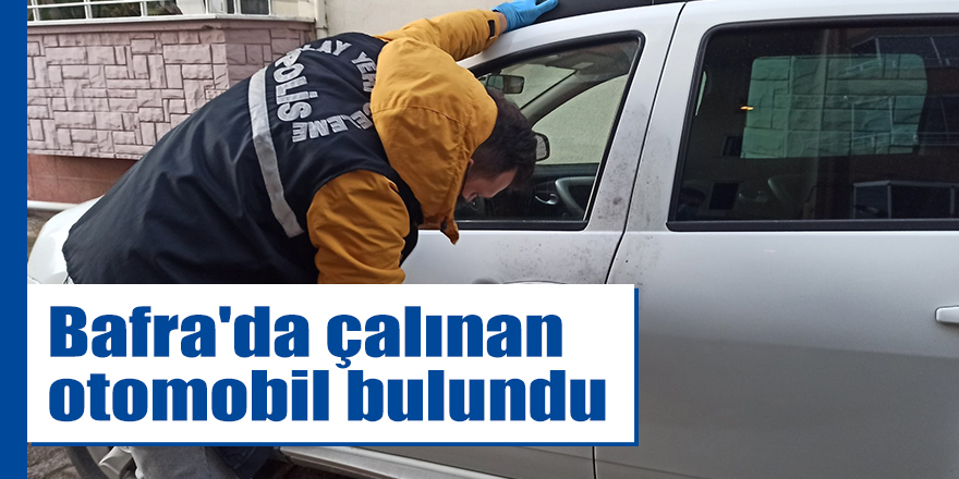 Bafra'da çalınan otomobil bulundu