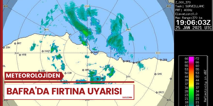 Meteorolojiden Bafra’da fırtına uyarısı