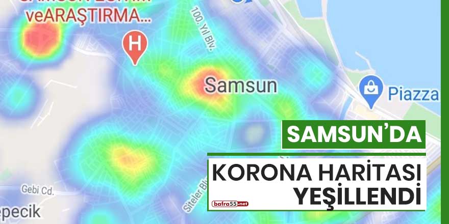 Samsun'da korona haritası yeşillendi