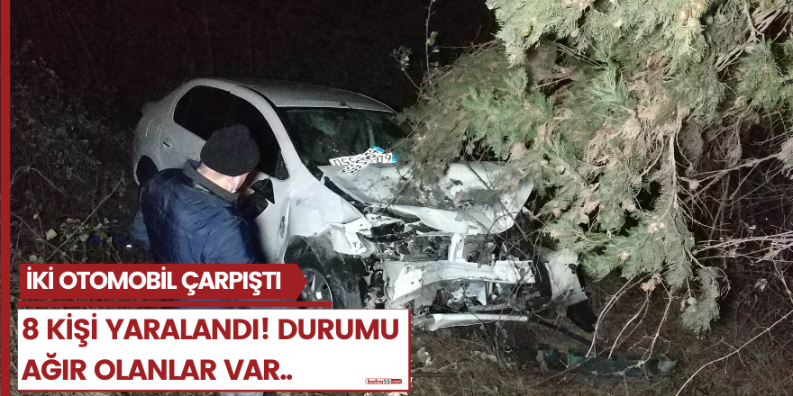 Samsun'da iki otomobil çarpıştı! 8 kişi yaralandı..