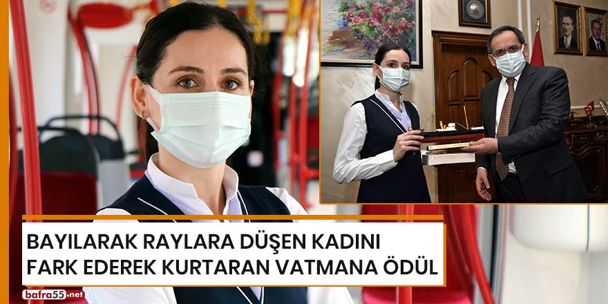 Bayılarak raylara düşen kadını fark ederek kurtaran vatmana ödül