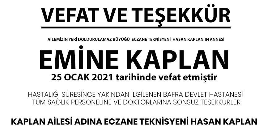 Vefat ve Teşekkür