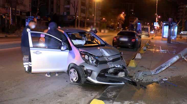 Aracının Kontrolünü kaybeden sürücü korku saçtı