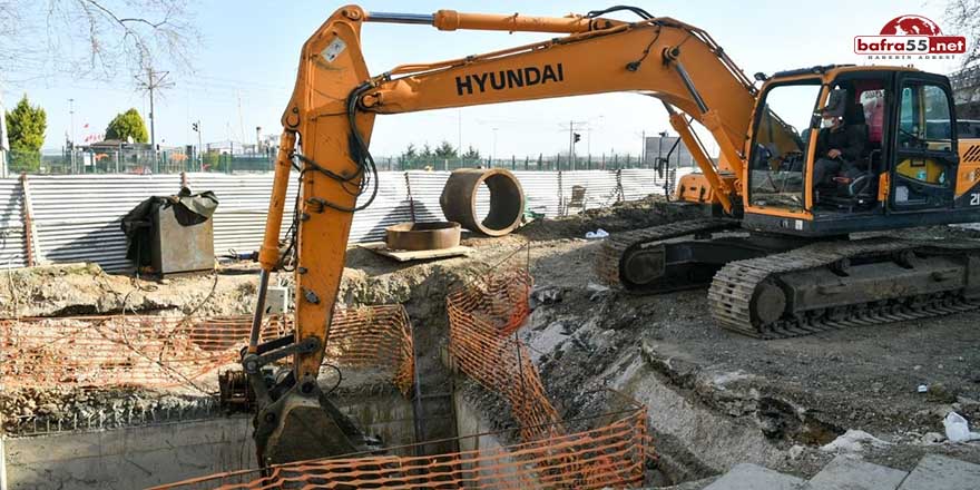 Büyükşehir Belediyesi Canik'te yaşanan su baskınları dönemini kapatıyor