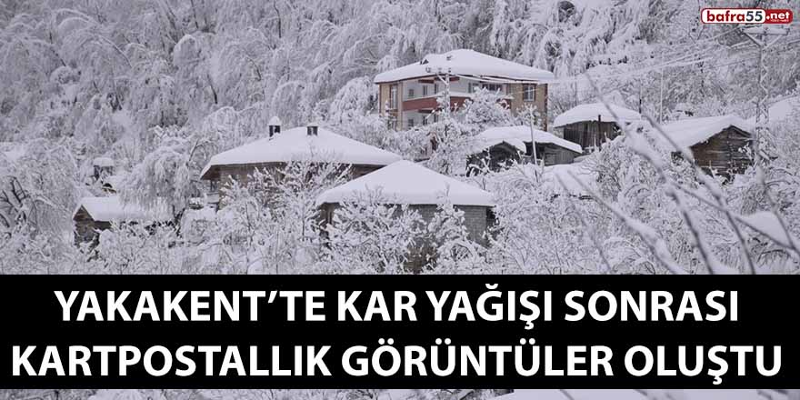 Yakakent’te kar yağışı sonrası kartpostallık görüntüler oluştu