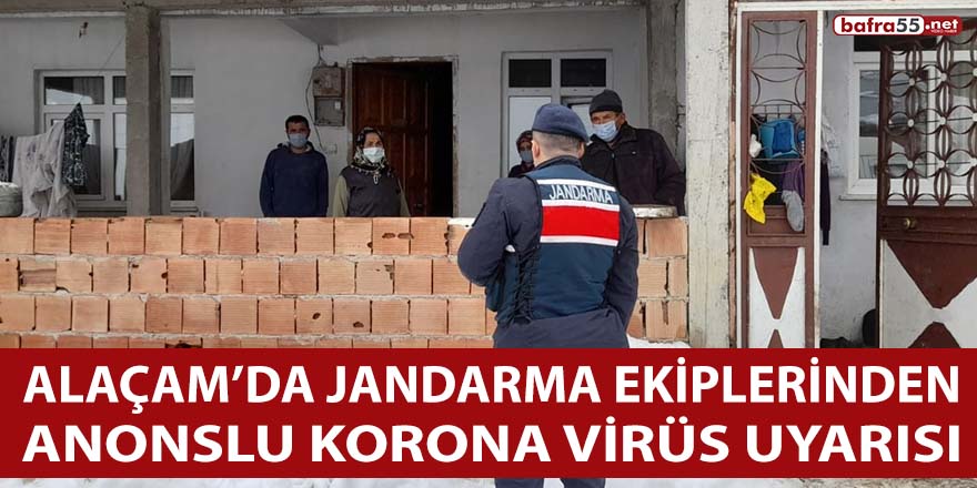 Alaçam’da Jandarma Ekiplerinden anonslu korona virüs uyarısı