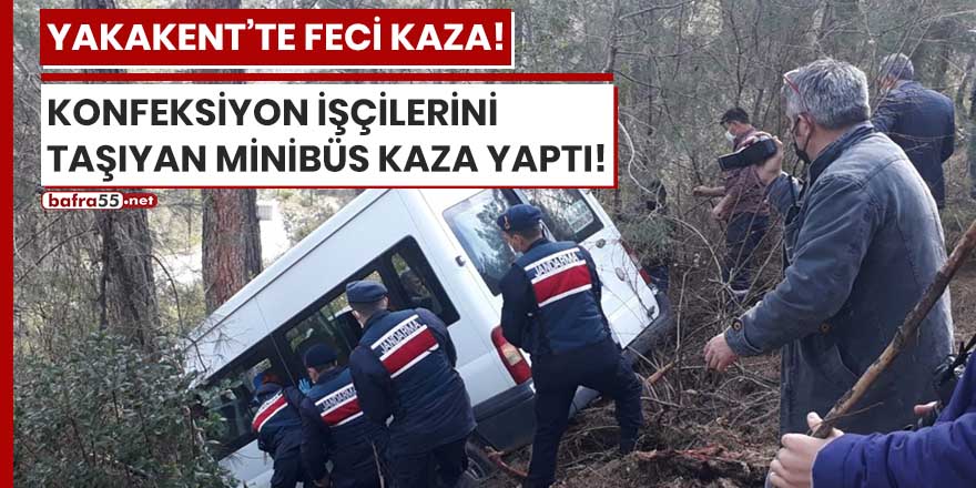 Yakakent'te konfeksiyon işçilerini taşıyan minibüs kaza yaptı!