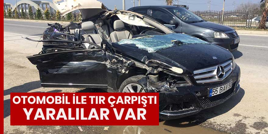 Otomobil ile Tır Çarpıştı