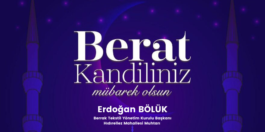 Berrak Tekstil'in Berat Kandili mesajı