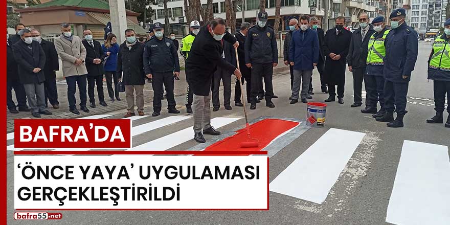 Bafra'da 'önce yaya' uygulaması gerçekleştirildi