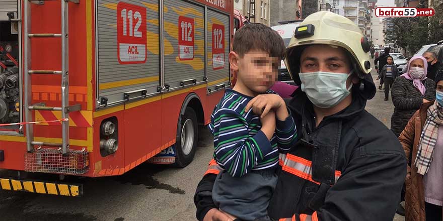Trabzon'da çıkan yangında 3 çocuk ve 2 kadını itfaiye ekipleri kurtardı